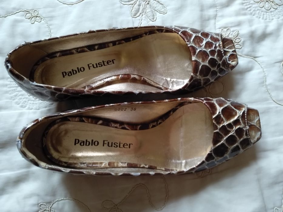 Piękne skórzane buty Pablo Fuster bez palca jak NOWE 36