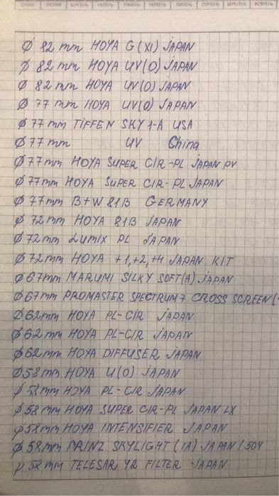 светофильтры для фото