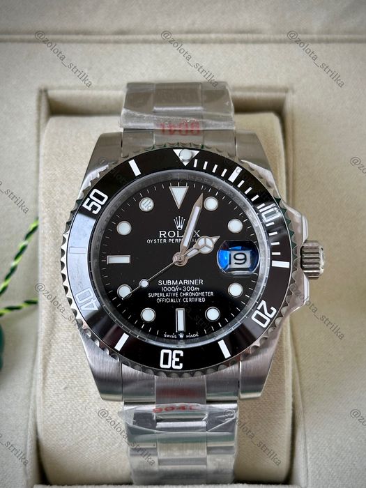 Годинник механіка Rolex Submariner 40 mm Date Black. Часы Ролекс