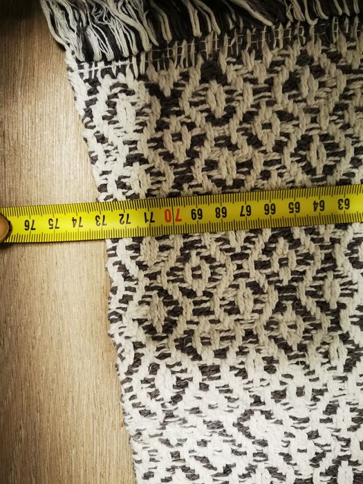 Dywanik  chodnik 73 x 140 cm biało czarny