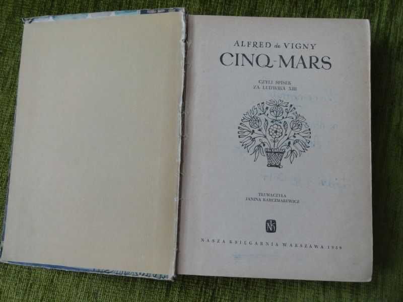 A. de Vigny - Cinq-Mars. -wyprzedaż.