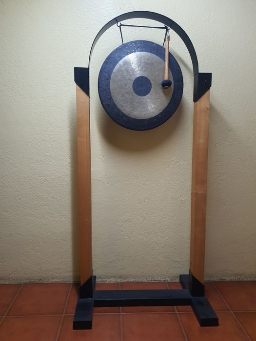 Gong Terapêutico / Decorativo com Suporte em Madeira