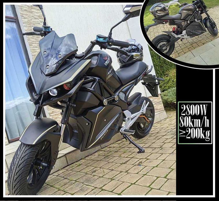 Электромотоцикл PYTHON Электробайк 2800W, шлем в подарок, гарантия 12