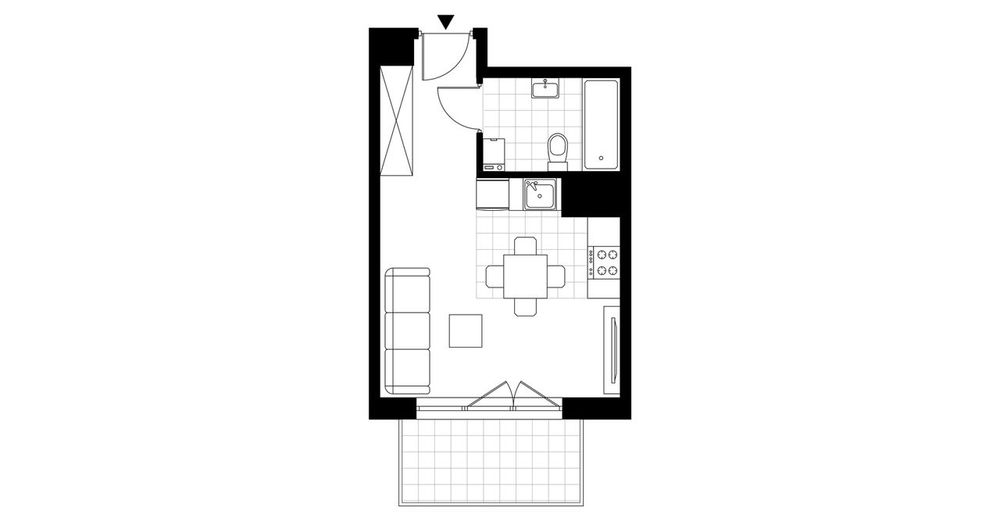 1-pokojowe mieszkanie 26m2 + balkon