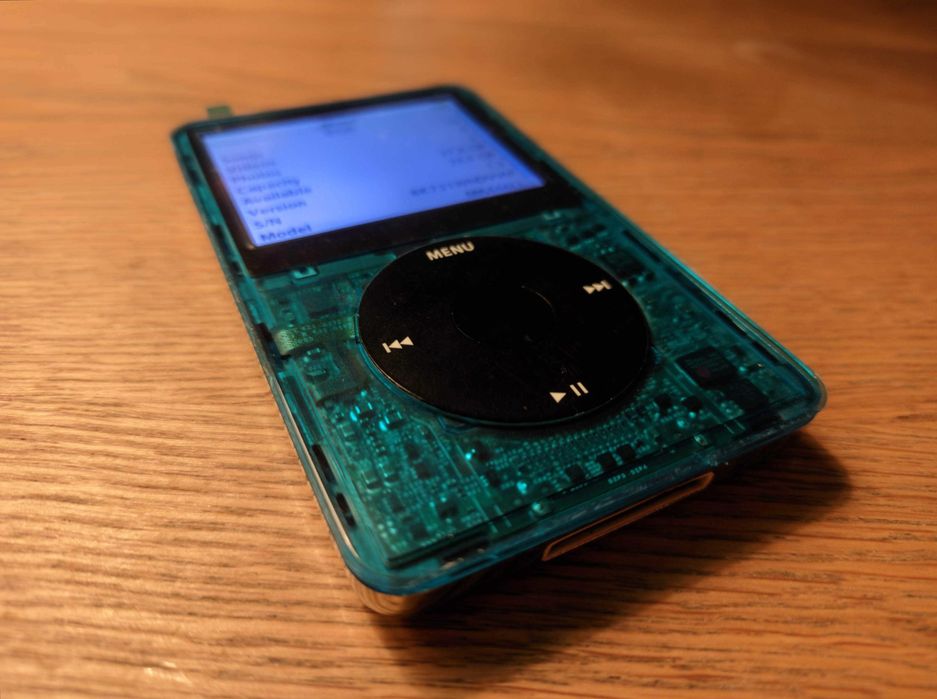 Apple iPod Classic 5.5 Gen (Wolfson WM8758) Turkusowy Neon Vintage + 55 gier