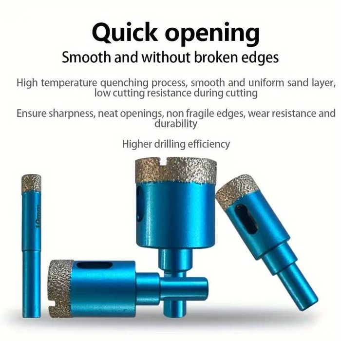 F1215 9 brocas diamante vidro cerâmica mármore granito 6 A 50 mm