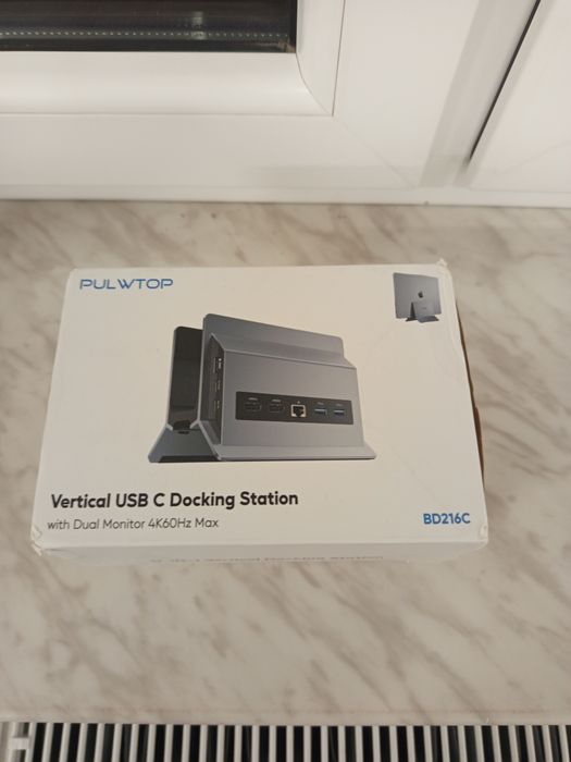 Stacja Dokująca USB-C 10 w 1 PULWTOP BD216C – Dual 4K, 100W PD, Nowa!