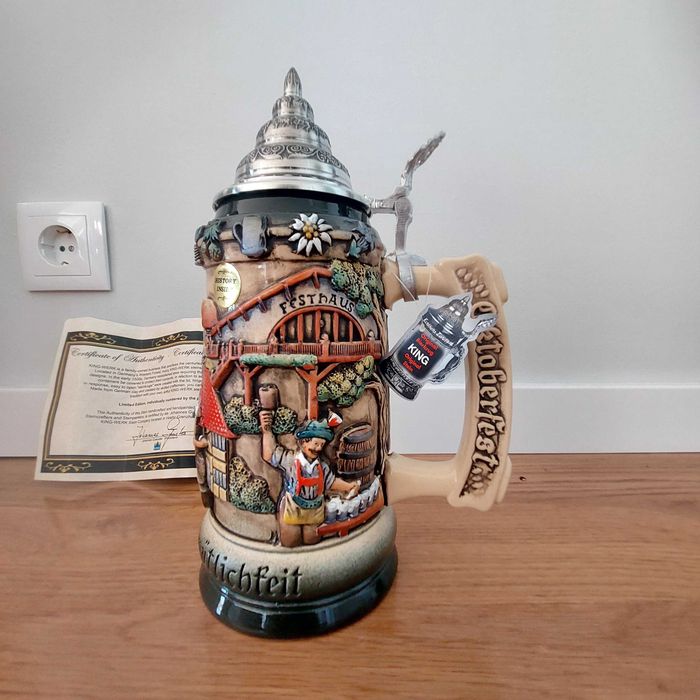 caneca cerveja alema King-Werk Oktoberfest original Nova