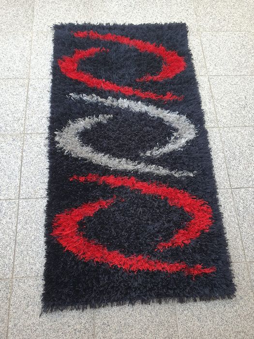 Carpete preto/vermelho/cinza 160x230