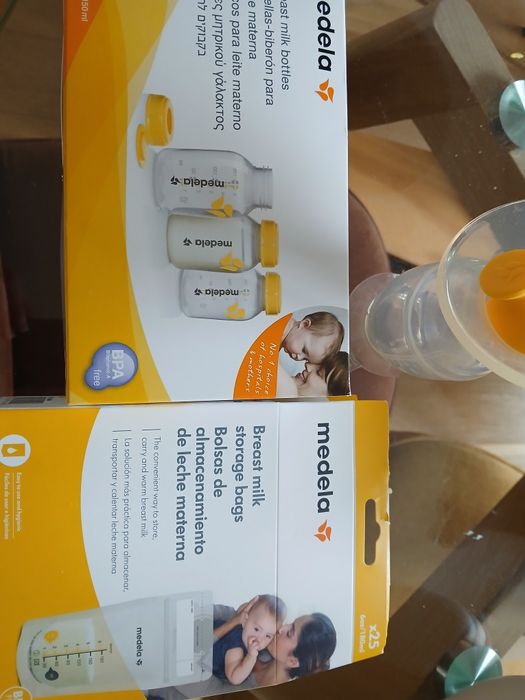 Copo colector de leite materno + copos de refrigeração +sacos conserva