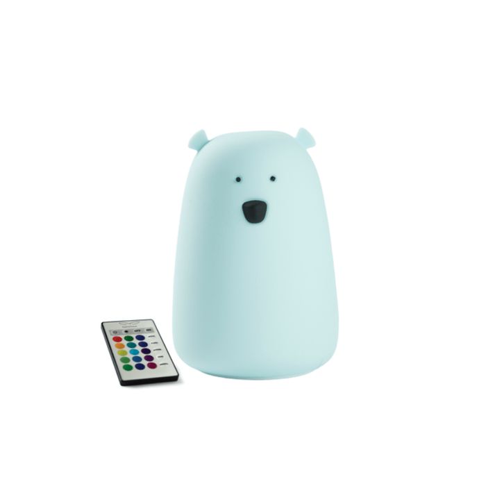 Miś Duży Lampka Silikonowa z Pilotem Niebieska - Rabbit & Friends