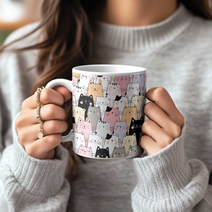 Kubek 330ml Z KOTAMI – Idealny prezent dla kociarzy!