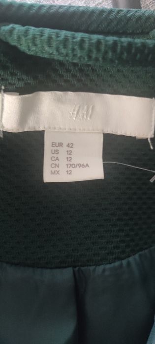 Elegancka zielona lekka narzutka płaszczyk bez zapinania H&M