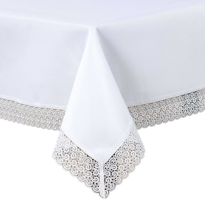 Biały obrus gipiurowy 120x200