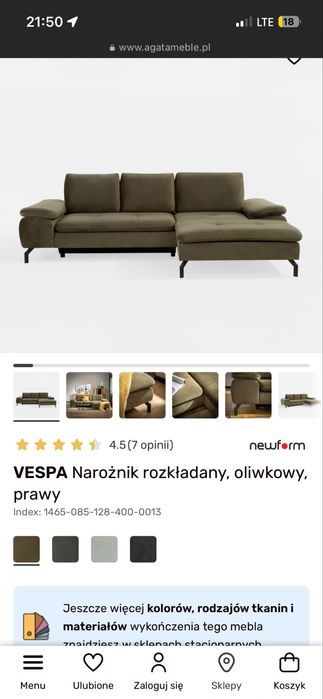 Narożnik VESPA z funkcją spania – stan idealny!