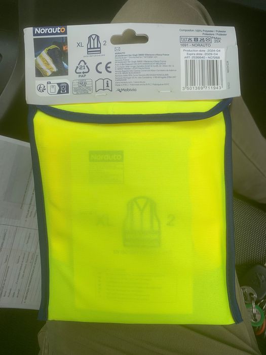 Colete alta visibilidade novo em caixa