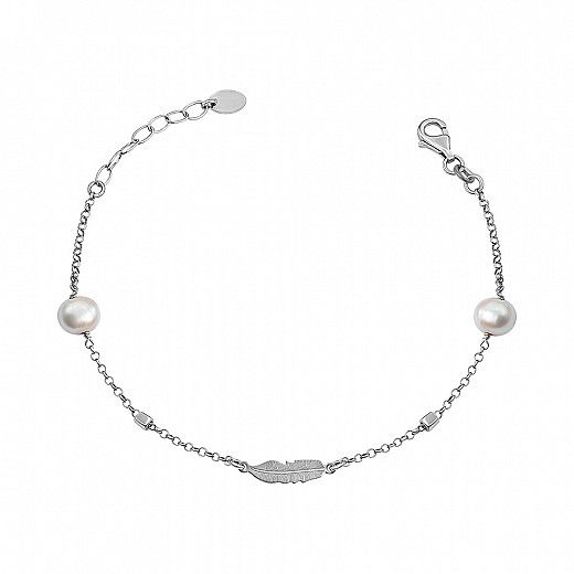 Браслет ,срібло,925 проба,Укрзолото з перлинками