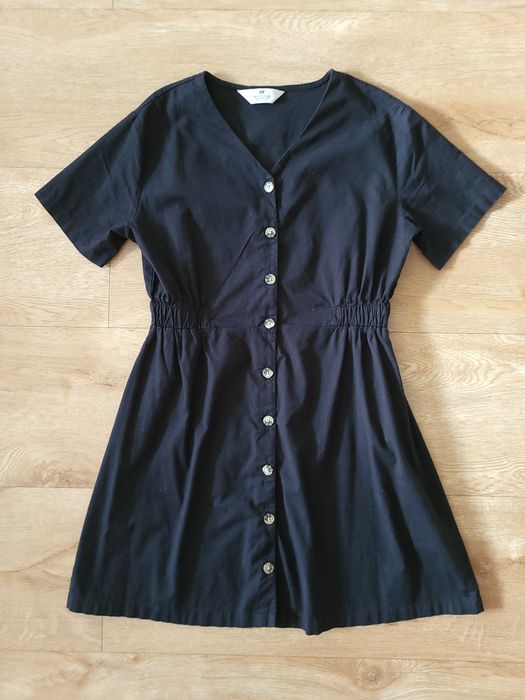 H&M 158 sukienka czarna bawełna