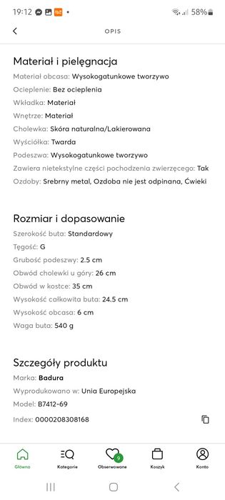 Botki Badura Czarne