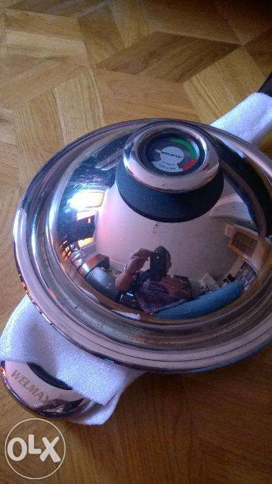 Nowa WELMAX Włoska patelnia z pomiarem temperatury.