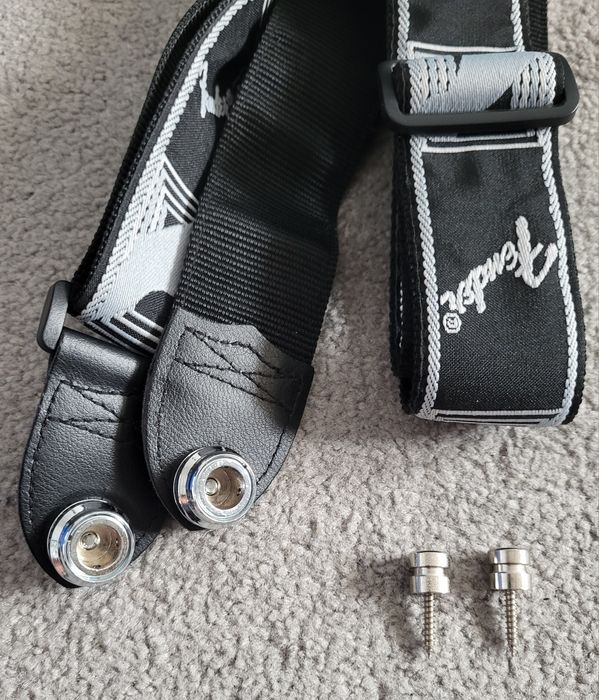 NOWY Komplet pasek do gitary Fender Monogrammed + Profesjonalne Strap Locki