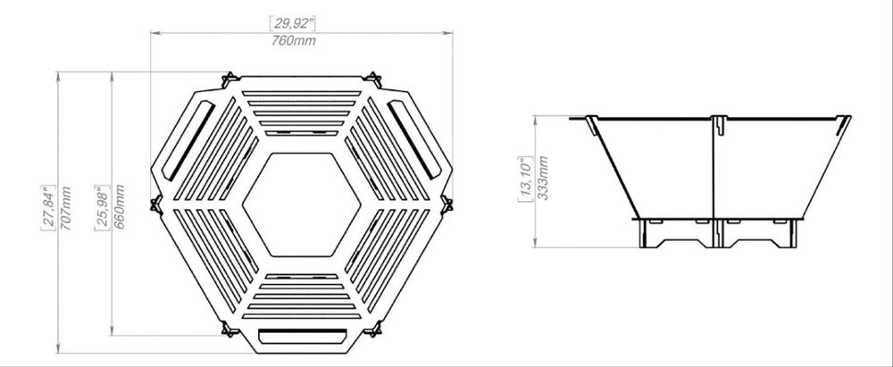 Palenisko ogrodowe PREMIUM GRILL 76cm Hexagon