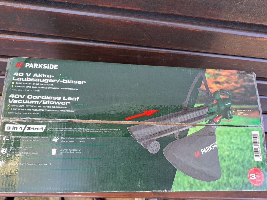 Akumulatorowa dmuchawa/odkurzacz Parkside PLSBA 40-LiA1