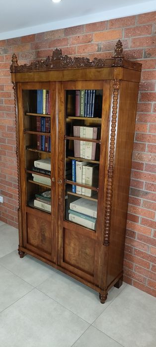 Piękna biblioteka witryna biedermeier antyk