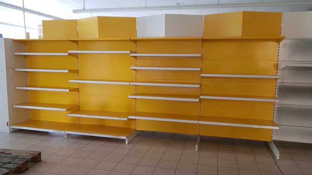 regały przyścienne metalowe modułowe sklepowe meble magazynowy