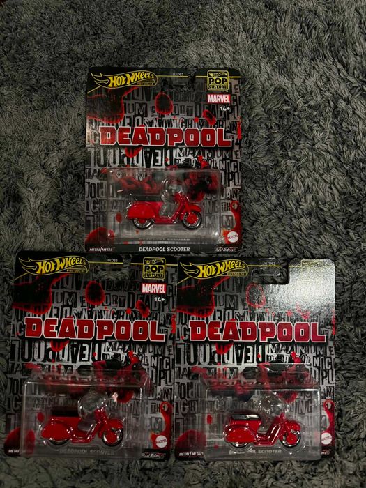 Hot Wheels Дедпул Скутер Pop Culture Deadpool Scooter JBL70 HXD63