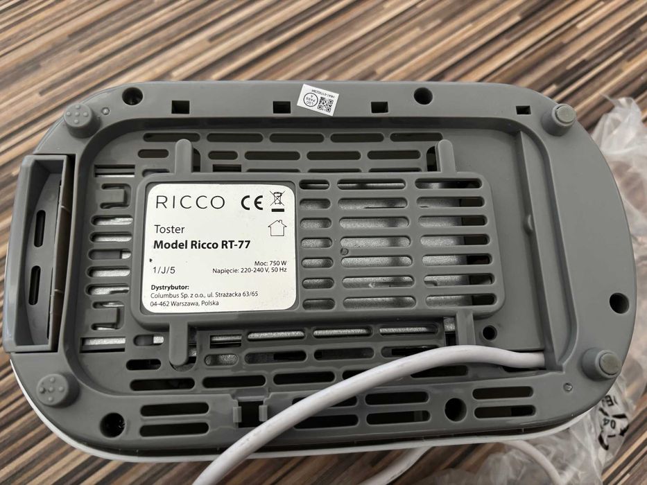 Toster Elektryczny RICCO model RT-77 750W jak NOWY