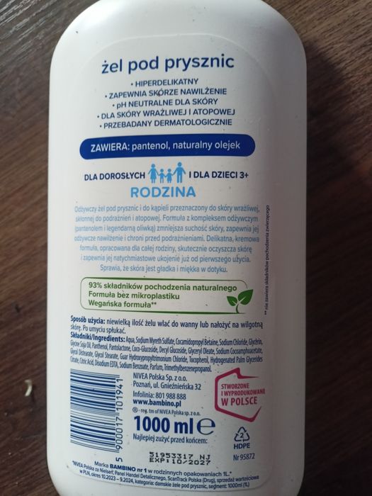 Żel do kąpieli Bambino