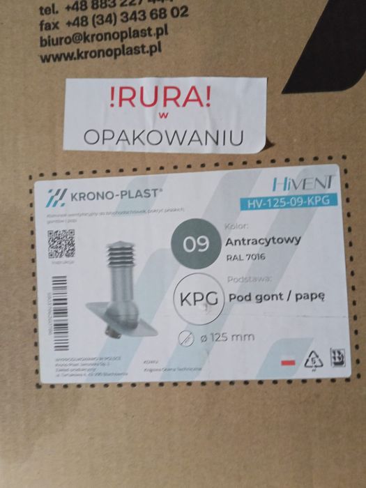 Kominek wentylacyjny KRONO-PLAST