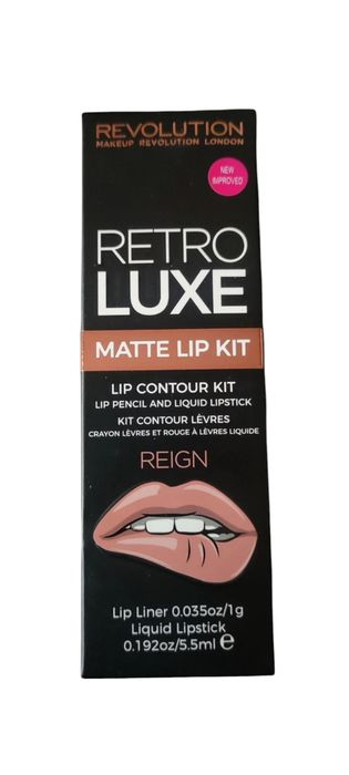 Makeup Revolution Retro Luxe Matte Lip Kit Błyszczyk plus Kontu Reign