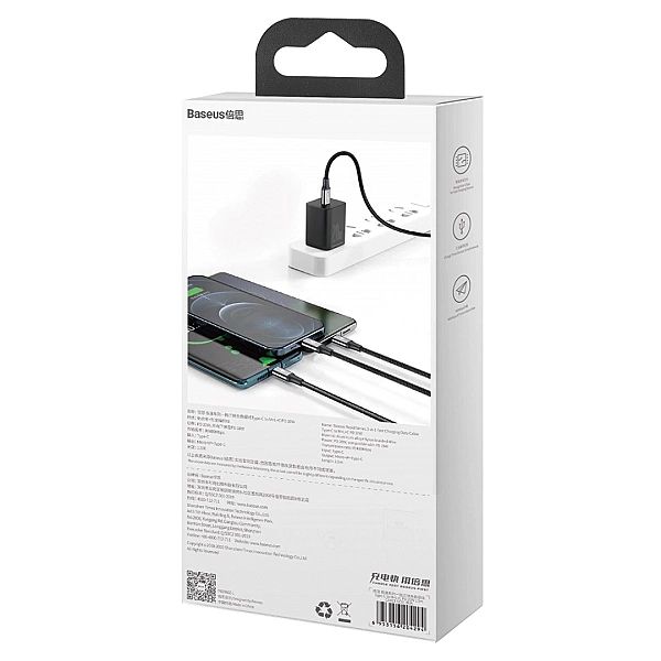 Kabel Baseus Rapid Series 3w1 USB-C - USB-C / Lightning / micro USB 20