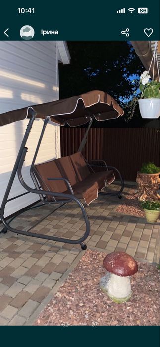 Садова гойдалка IdealGarden 3-х місна Качеля садова Качелі