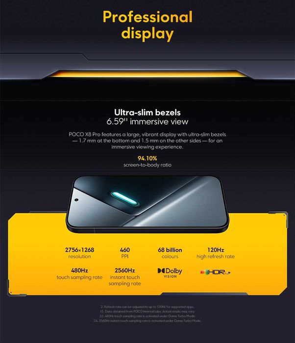 POCO X8 PRO, 8/256Gb, Black, зарядка 100W в комплекте, IP68/IP69K