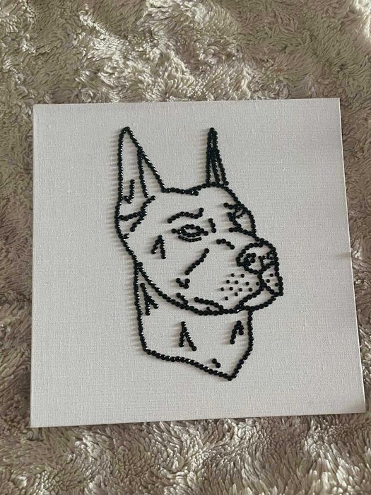 obrazek z diamencików diamentów rhinestone doberman mały