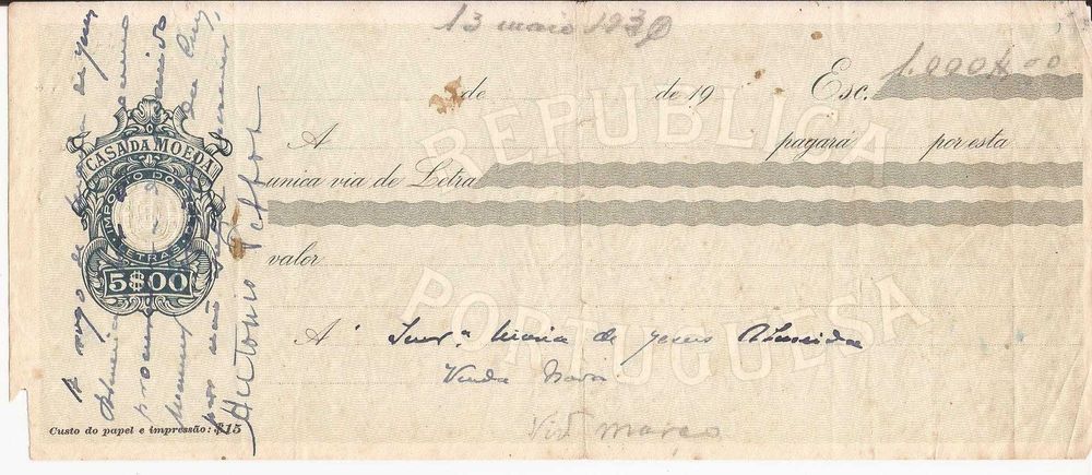 Letras Bancárias Antigas