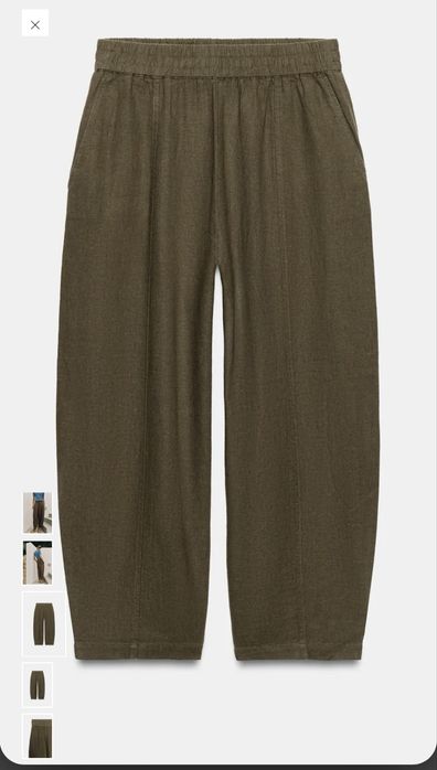 Брюки barrel linen, Zara, 30, L