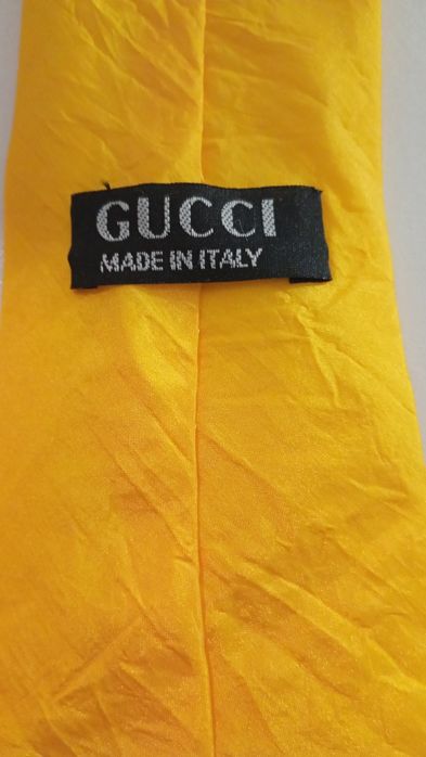 Яскрава жовта краватка Gucci (Made in Italy)