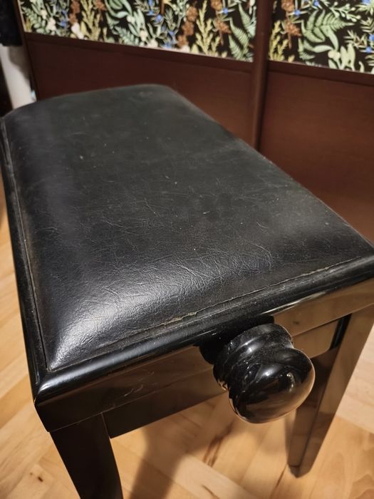 Krzesło regulowane czarne do pianina fortepianu