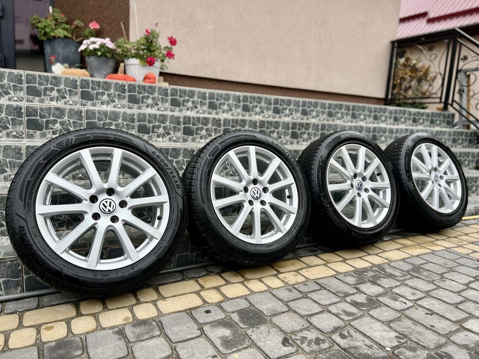 Колеса в зборі 5х112 r17 зима 215/55 Passat B6 B7 Golf Skoda A7 Superb
