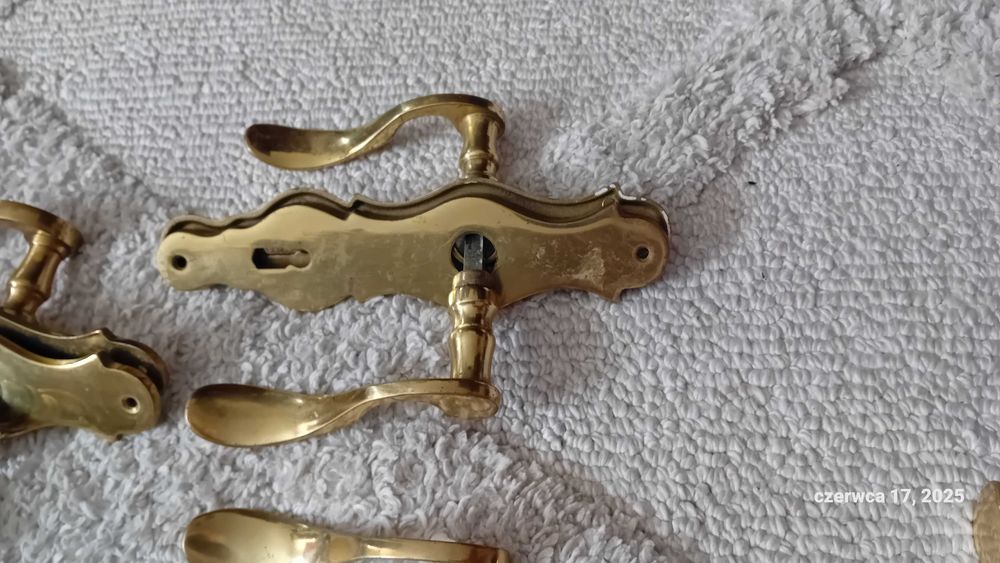 Klamki stare mosiężne