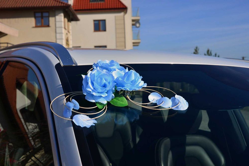 ŚLUBNY stroik na samochód auto do ślubu.ŁATWY MONTAŻ na przyssawce 312