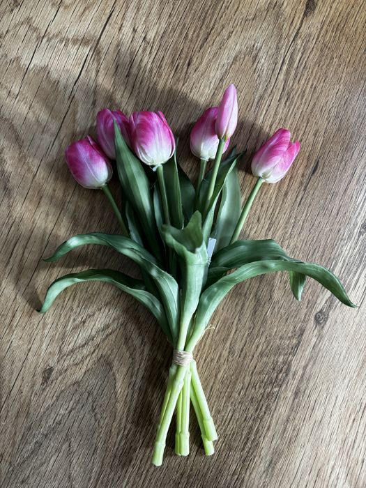 Tulipany silikonowe gumowane jak zywe bukiet sztuczne
