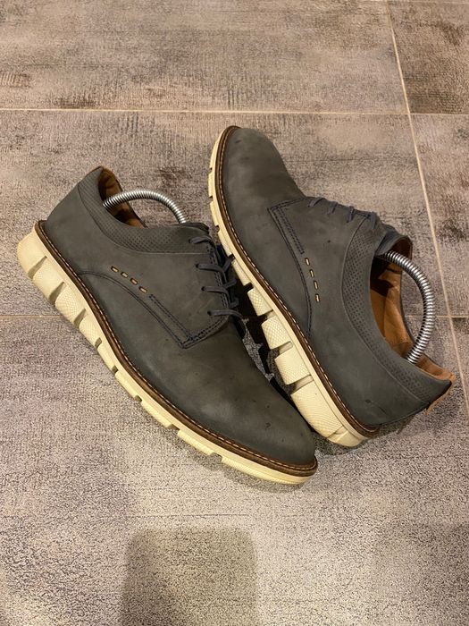 Ecco 41,5/26,8 cm buty nubuk półbuty brogsy pantofle trampki mokasyny