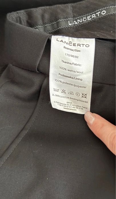 Smoking LANCERTO Super 140’s – wełna merino – idealny – 170/96/82