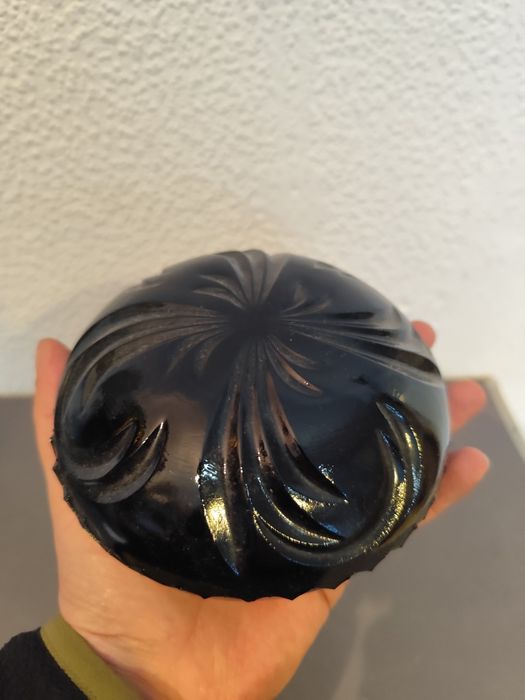 Hialitowa bombonierka hortensja vintage retro prl szklo