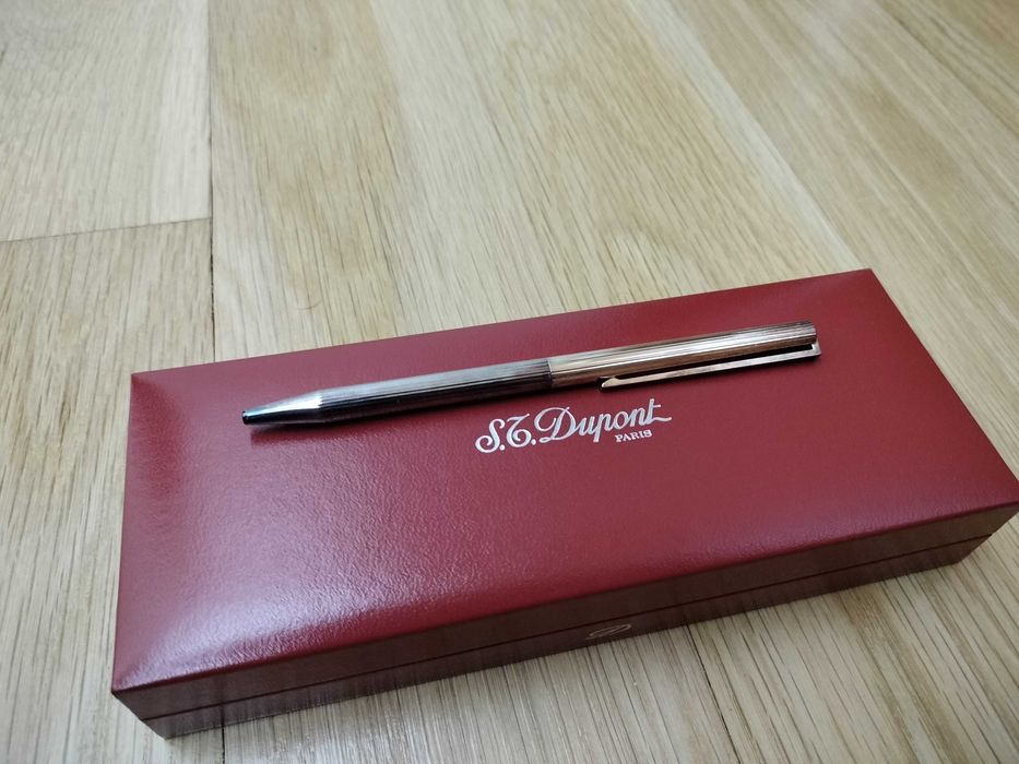 Caneta S.T. Dupont Classique – Sterling Silver Guilloché / Pinstripe